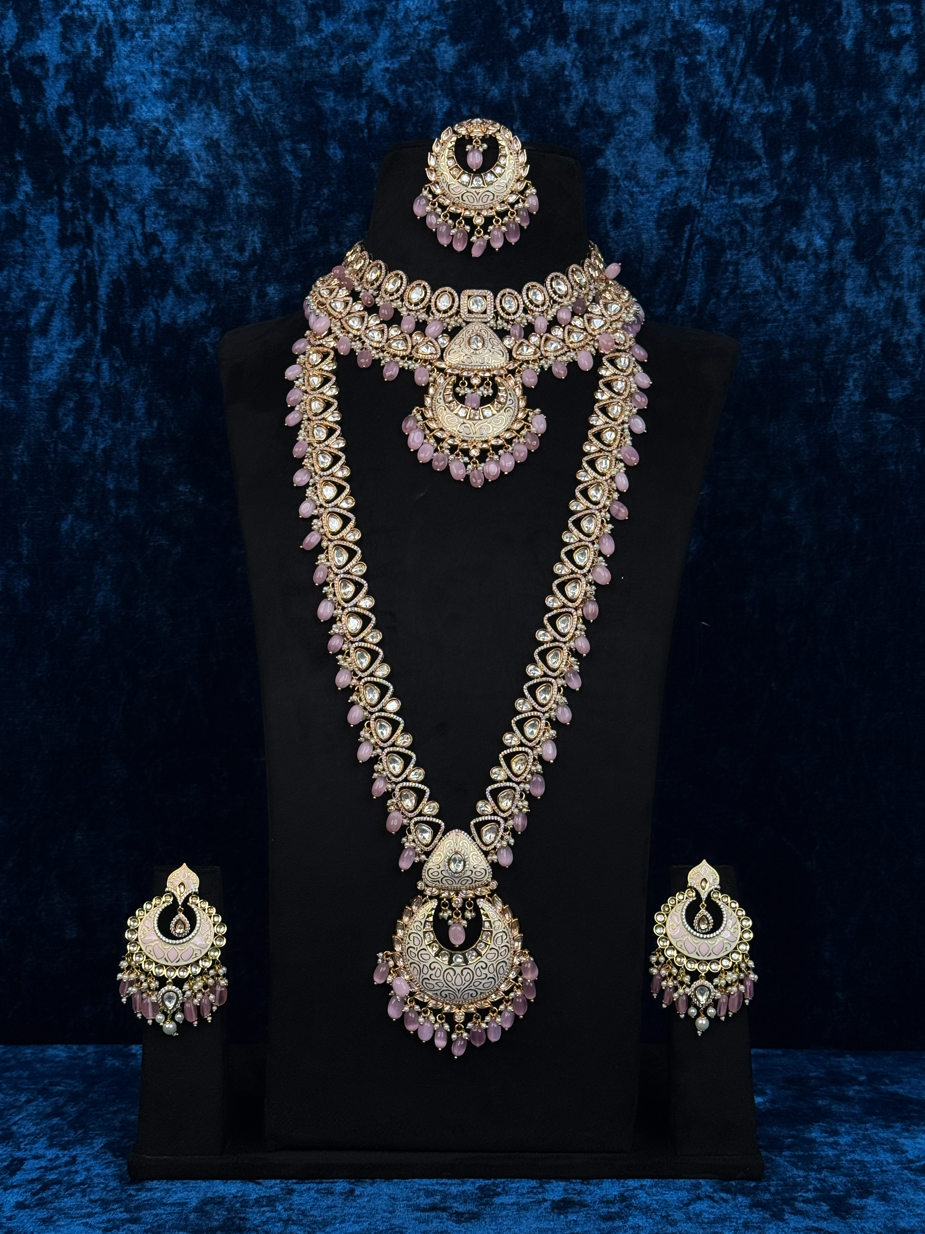 lavender-kundan-set
