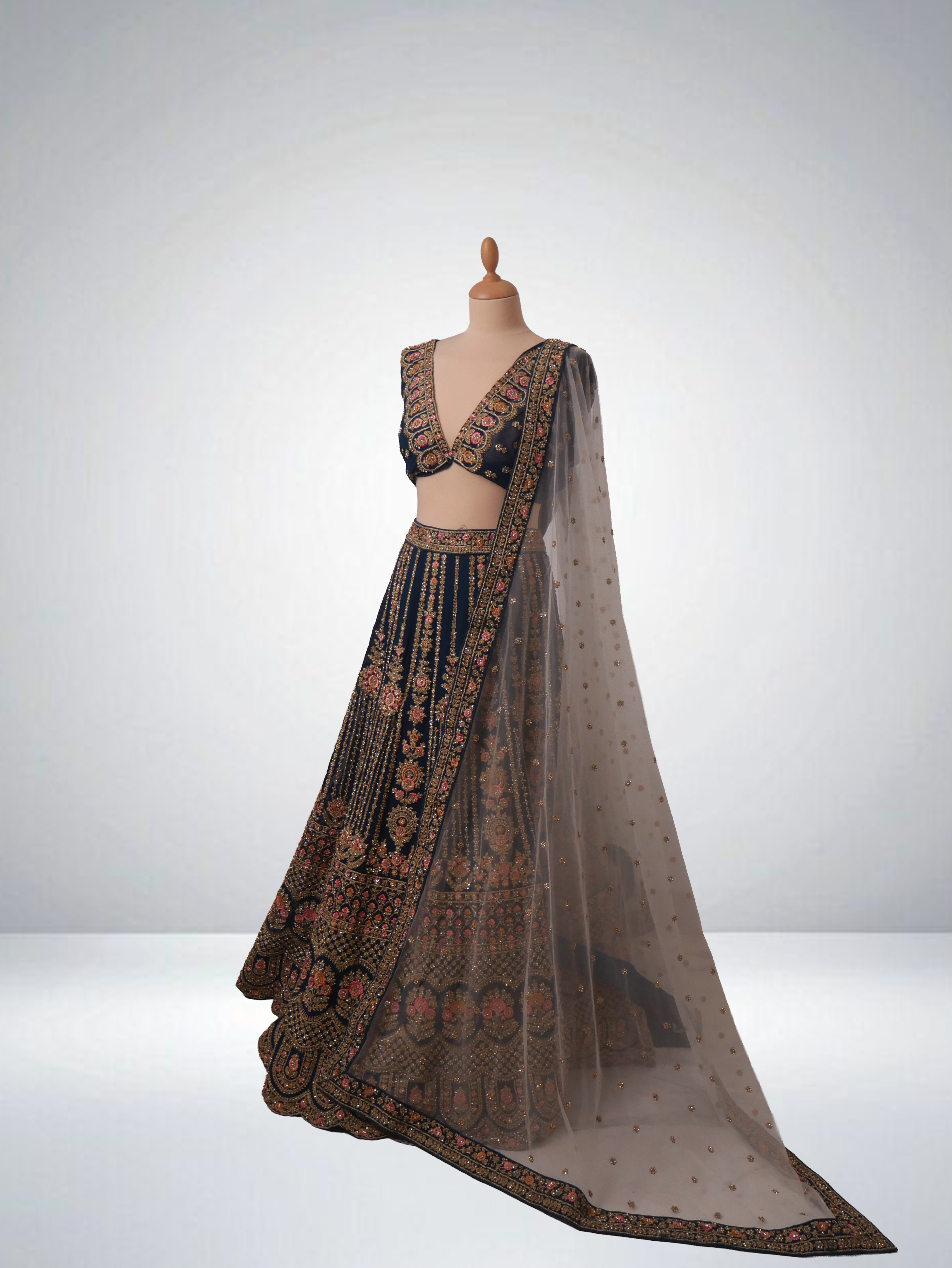 Midnight-navy-bridal-lehenga