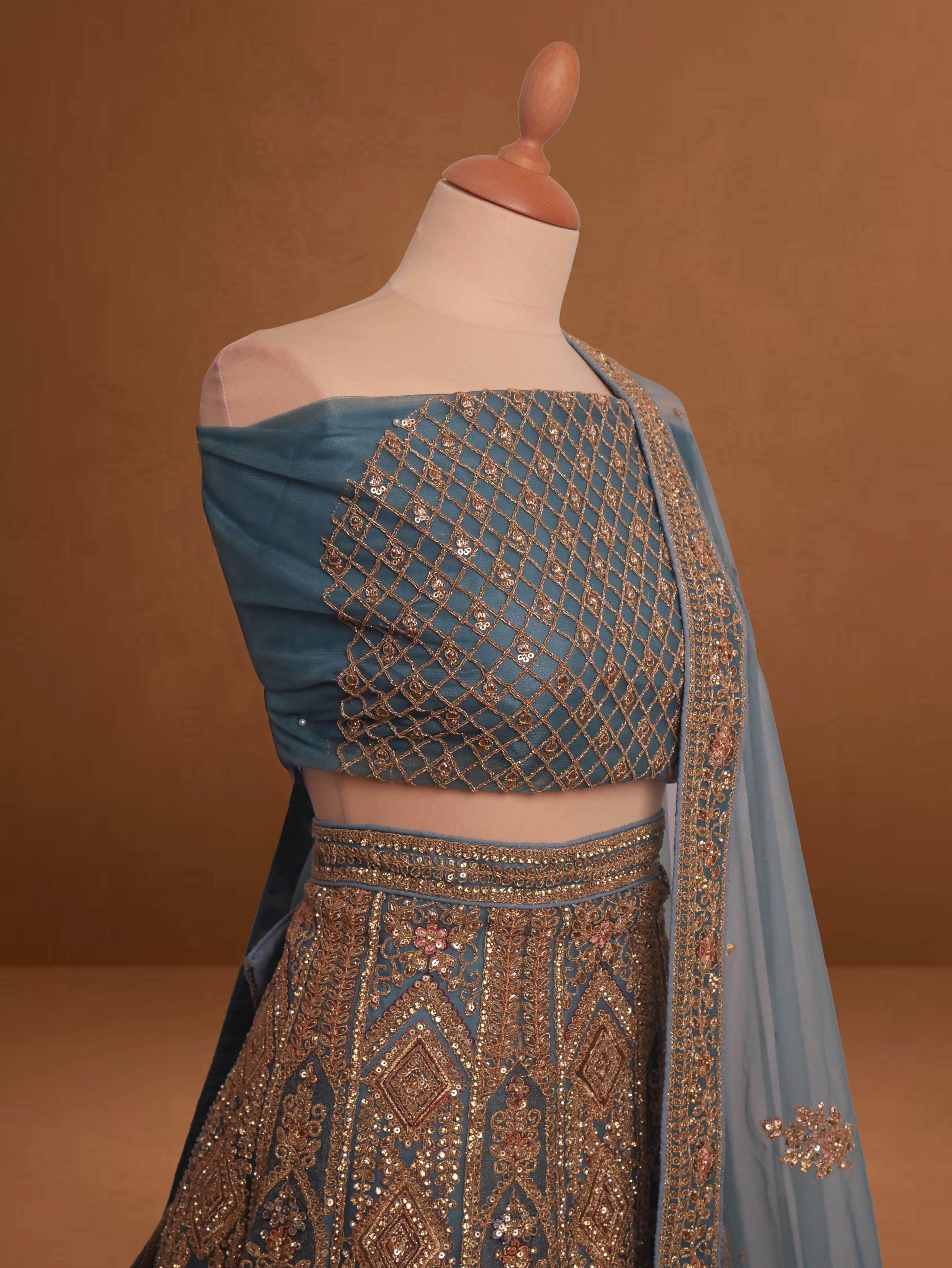 Teal-Mist-Hand-Embellished-Bridal-Lehenga-Set