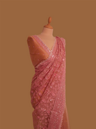 pink-net-saree