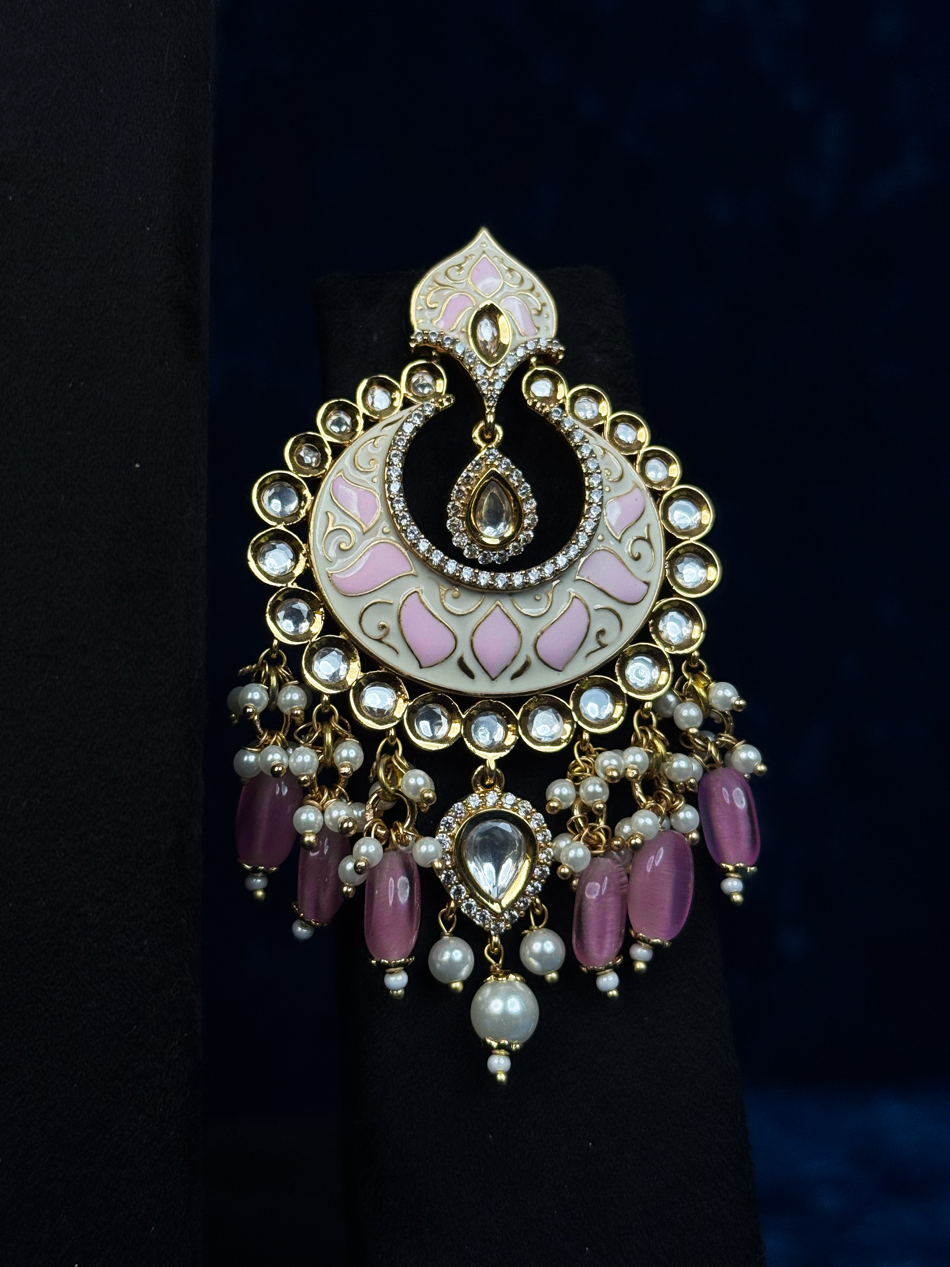 lavender-kundan-set