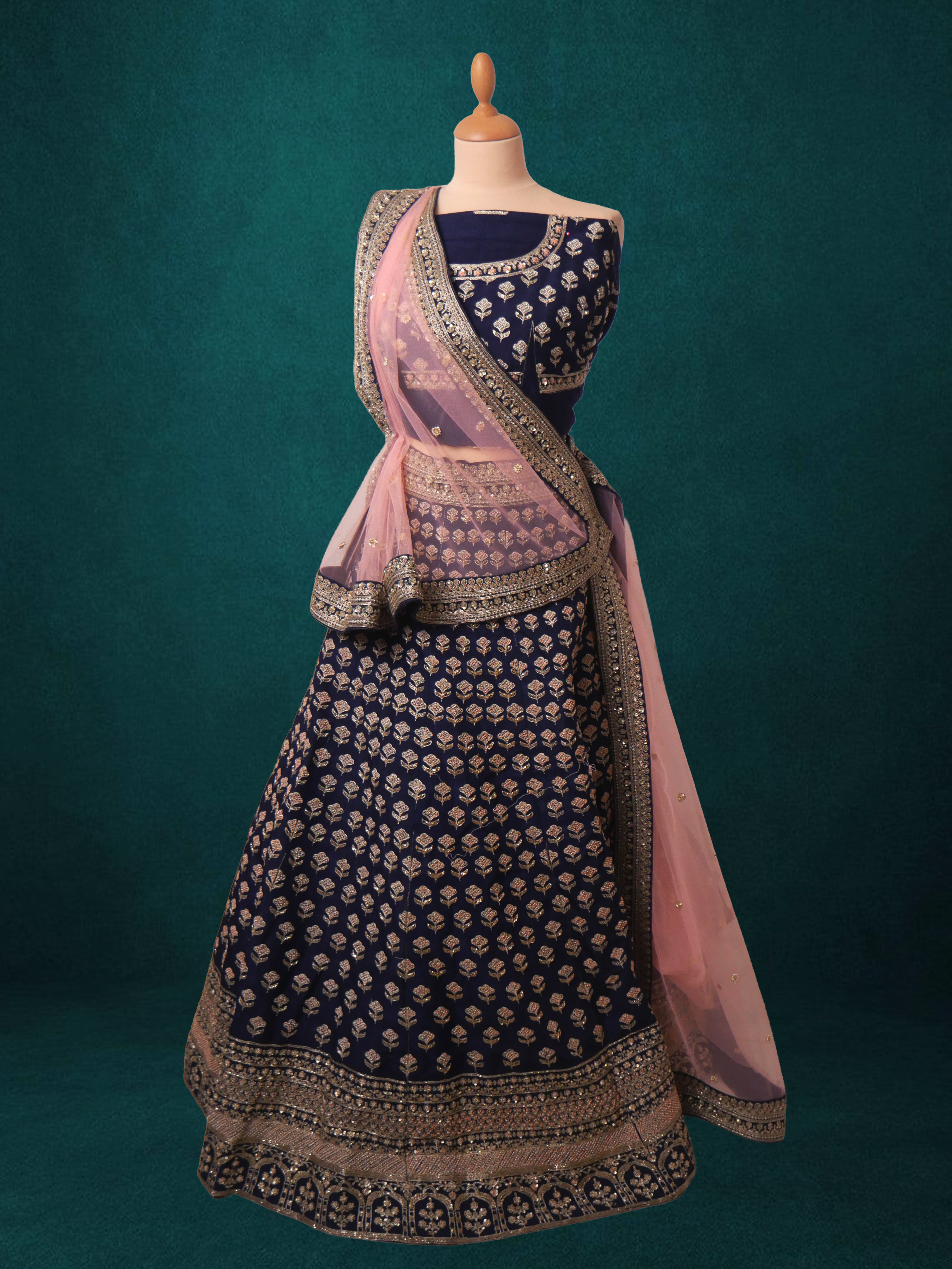 navy-blue-silk-lehenga