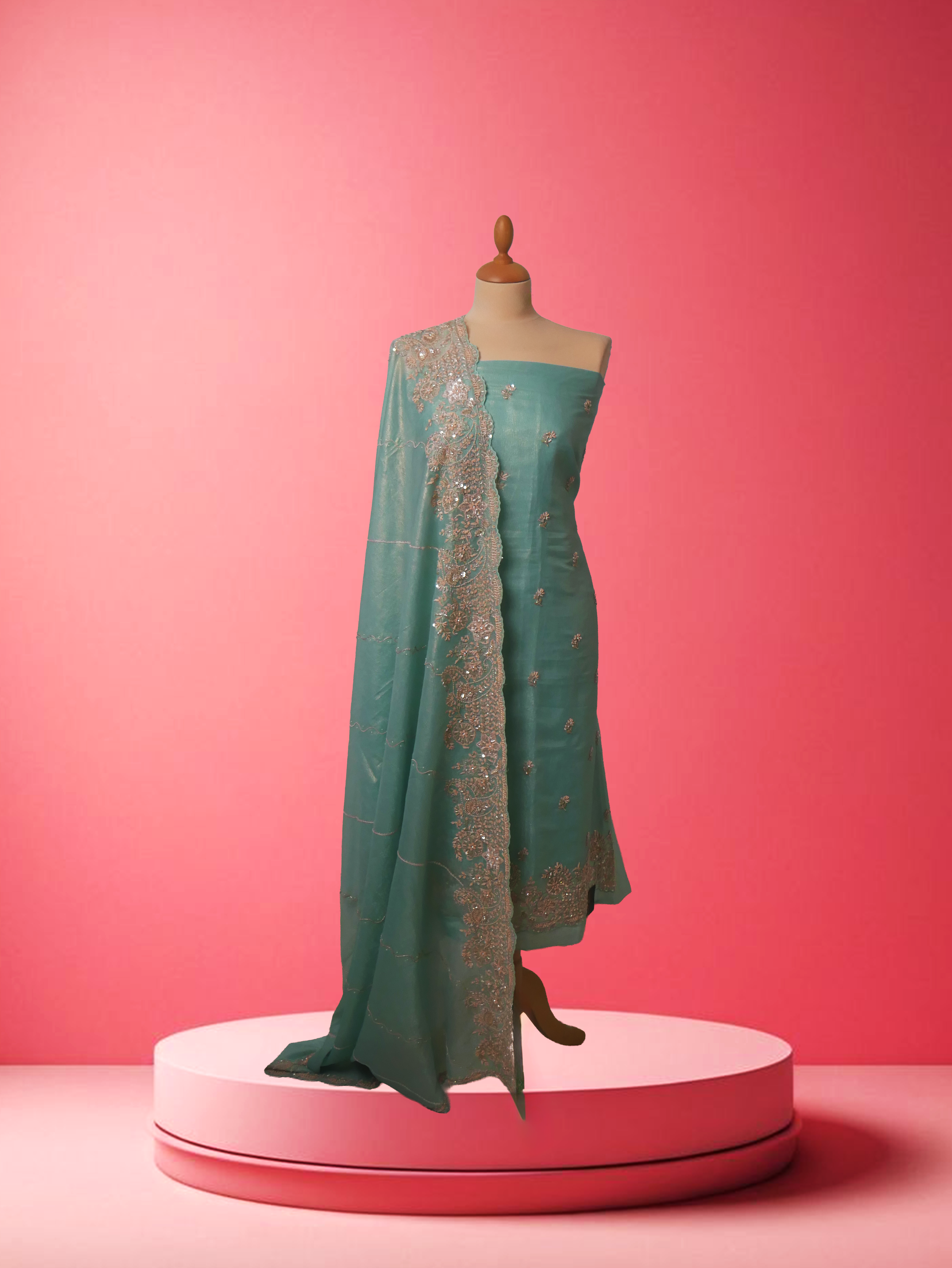 Embroidered-organza-suit-set