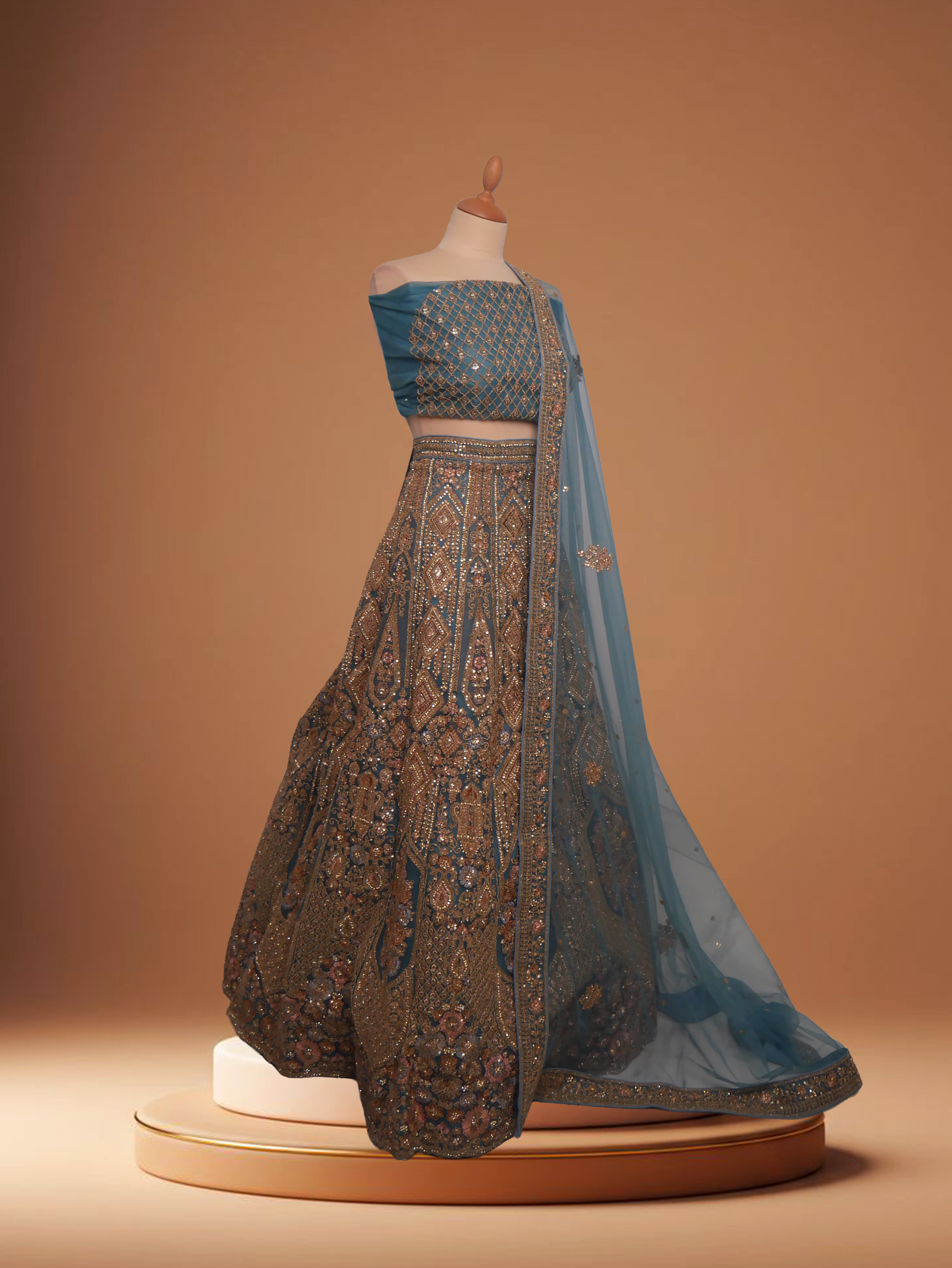 Teal-Mist-Hand-Embellished-Bridal-Lehenga-Set