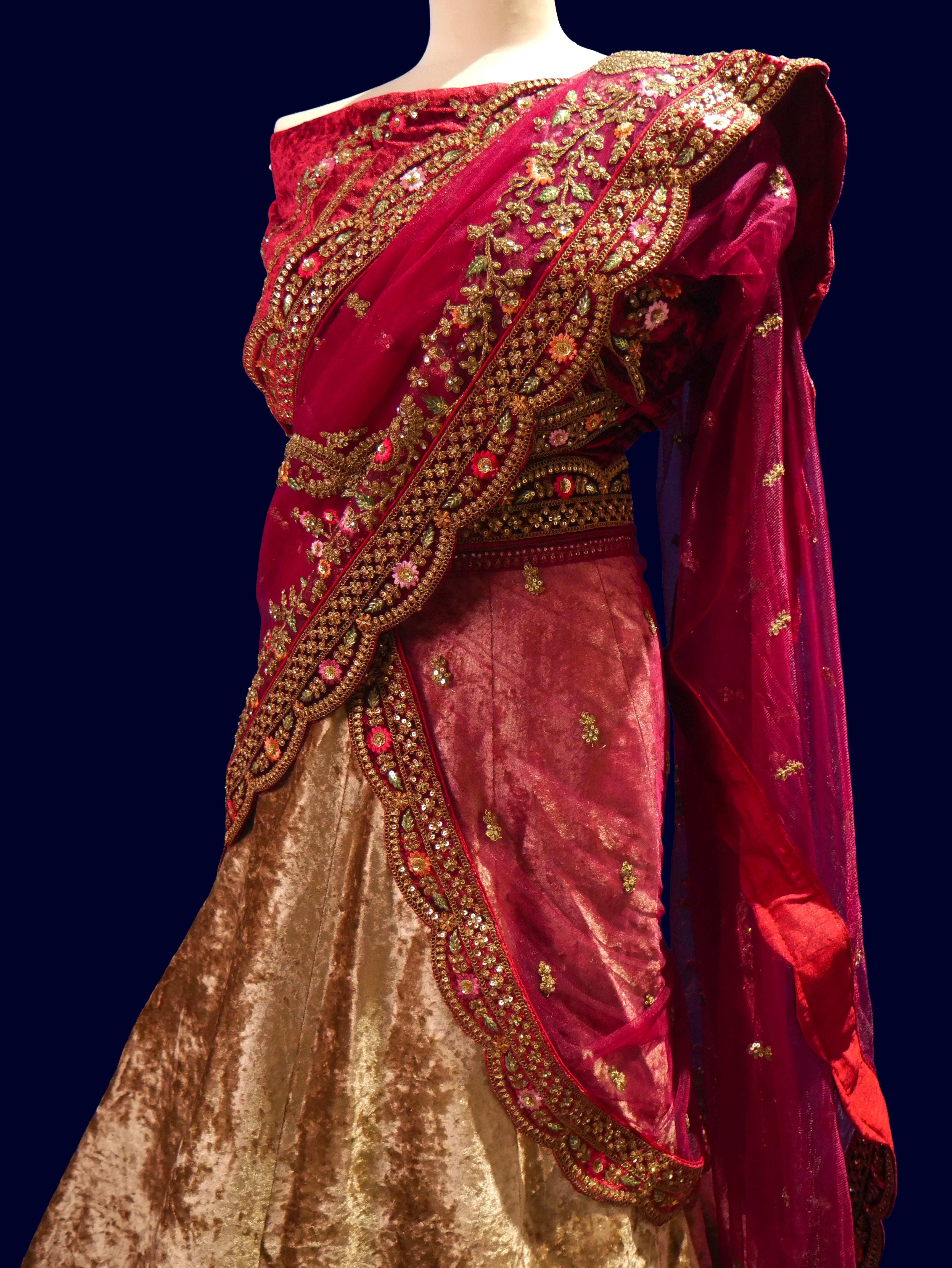 velvet-red-and-gold-bridal-lehenga